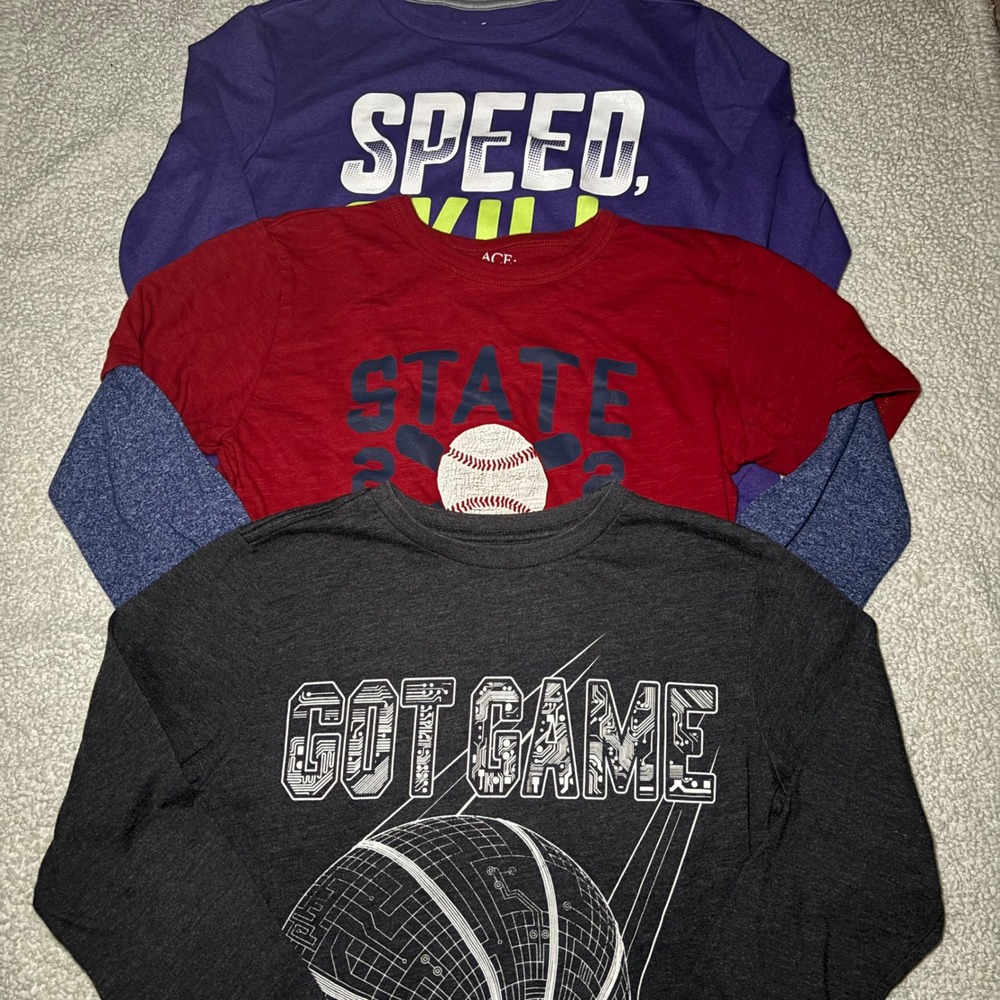 Boys Size 7/8 Bundle Old Navy Active Childrens Place Graphic Tees 3pc Set